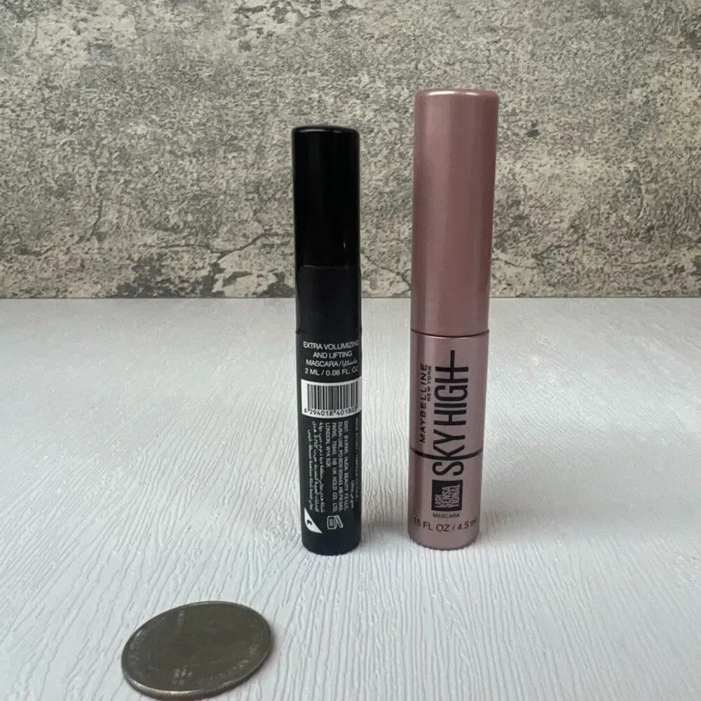 Maybelline Sky High + HUDA BEAUTY 1 Coat WOW Volumizing Mascara Lot Of 2 New